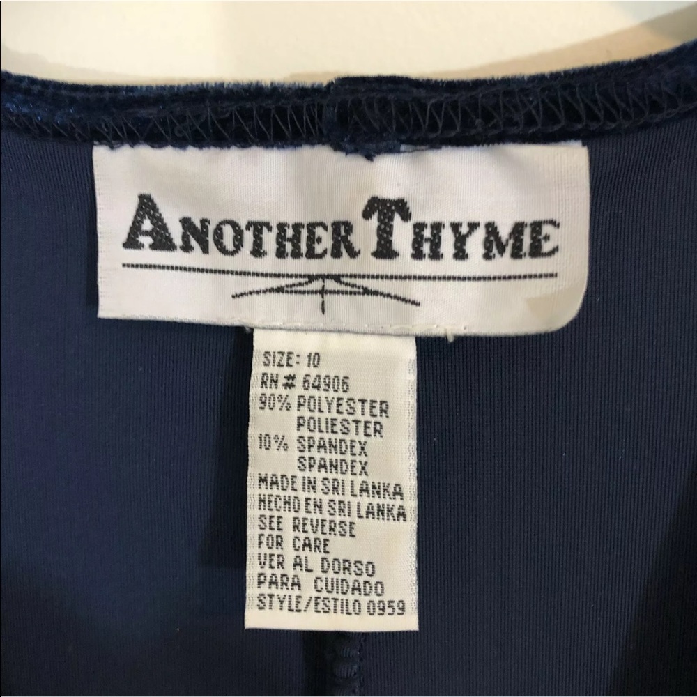 Another Thyme Womens Dress Vintage 10 Blue Velvet Maxi Sheath Shift Cocktail - Picture 7 of 11